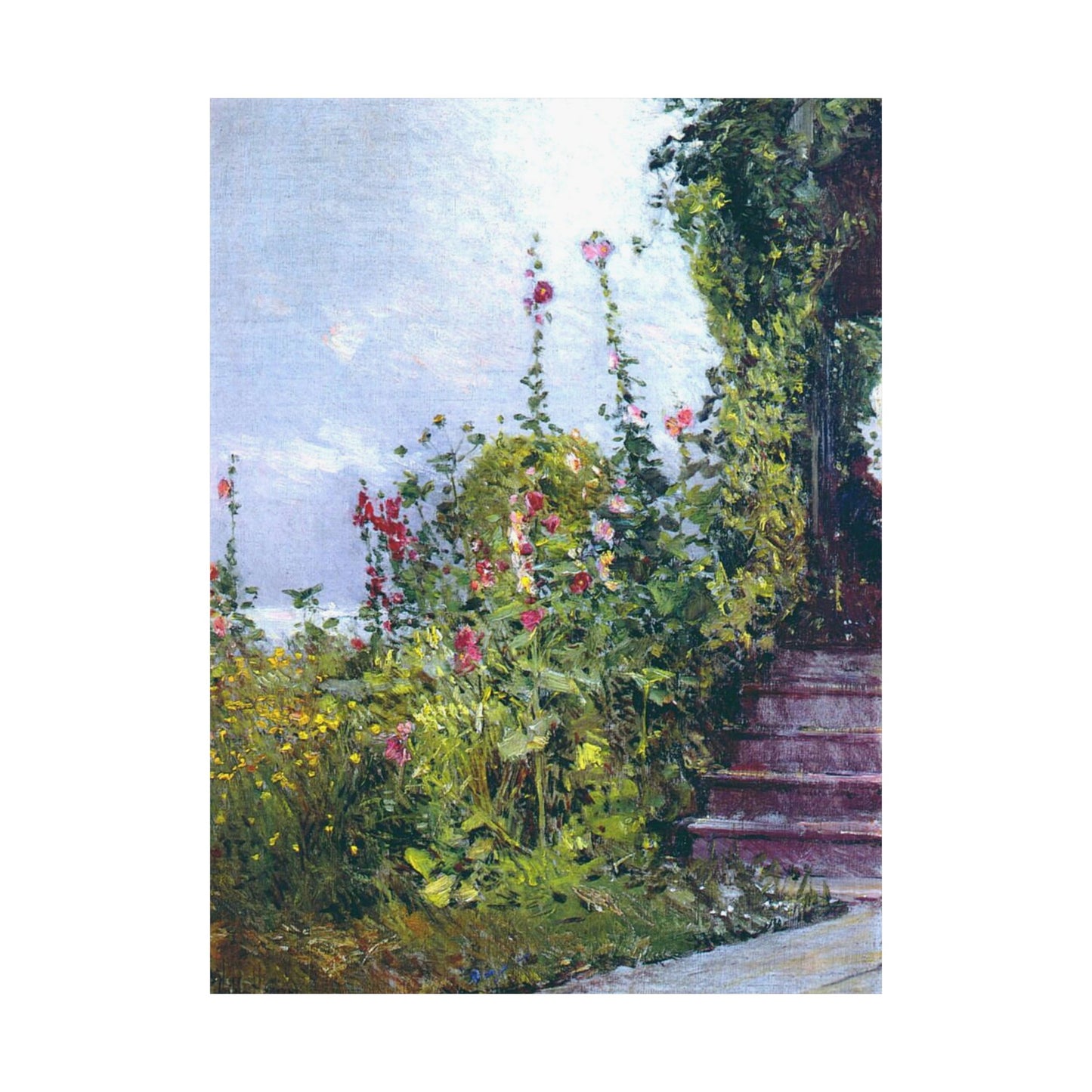 Childe Hassam, Celia Thaxter's Garden, Impressionist Landscape Art Print, Matte Poster for Elegant Home Decor, Sophisticated Gift