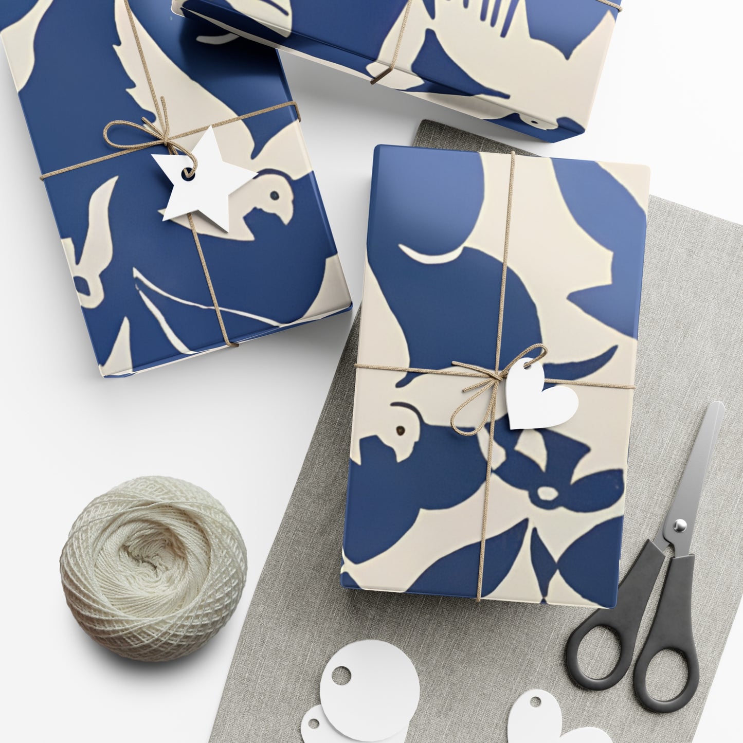 Vintage Pigeon Bird Pattern Gift Wrapping Paper - Elegant Blue and White Design from Rijksmuseum, Classic Gift Wrap - Eco Friendly