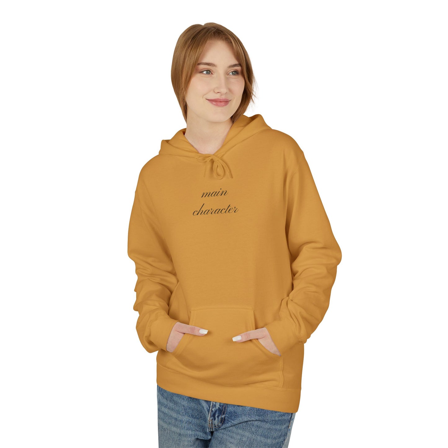 Main Character Hoodie - Elegant Unisex Fleece Hoodie for Teens & Adults - Perfect Gift for Friends and Siblings