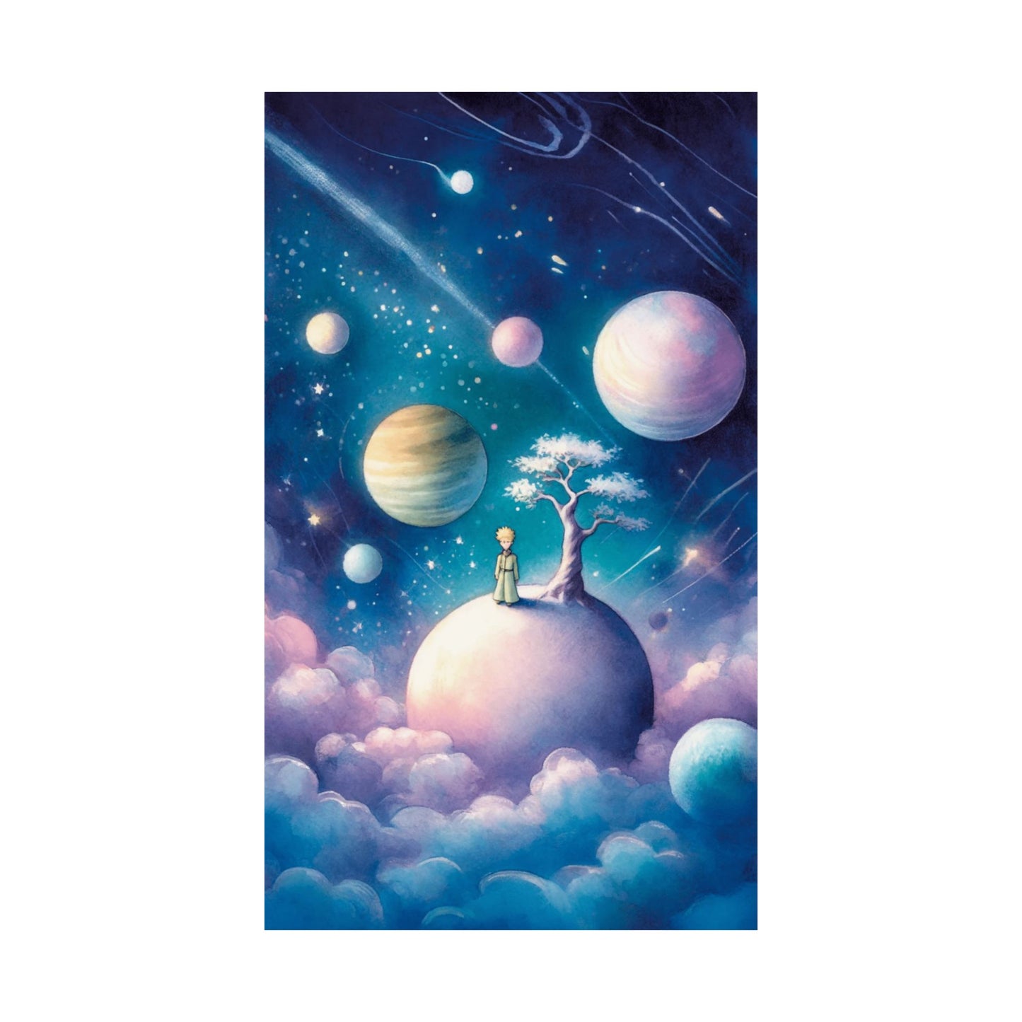 The Little Prince Inspired Poster, French Literature Illustration Art Print, Gift for Book Lovers