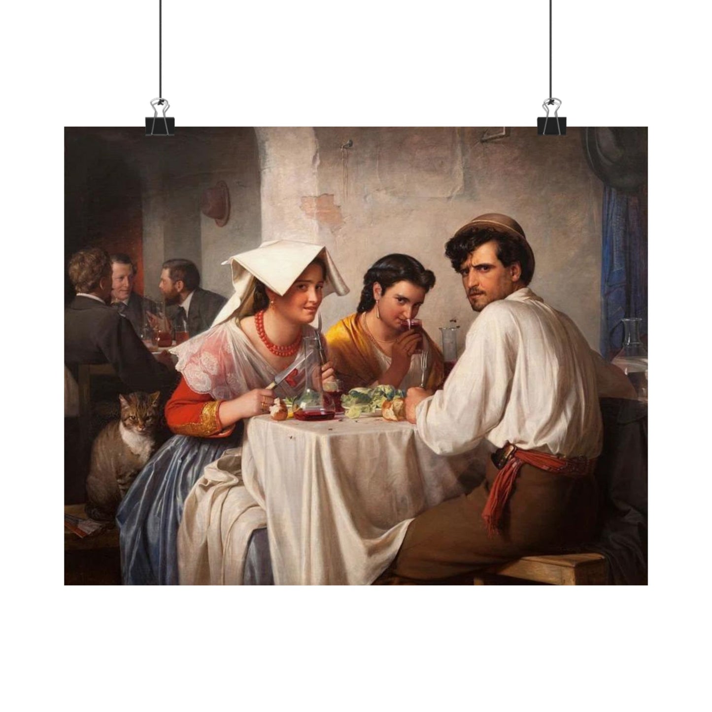 Carl Bloch's From a Roman Osteria - Classic Art Print - Famous Painting Turned Internet Meme - Romanticism period