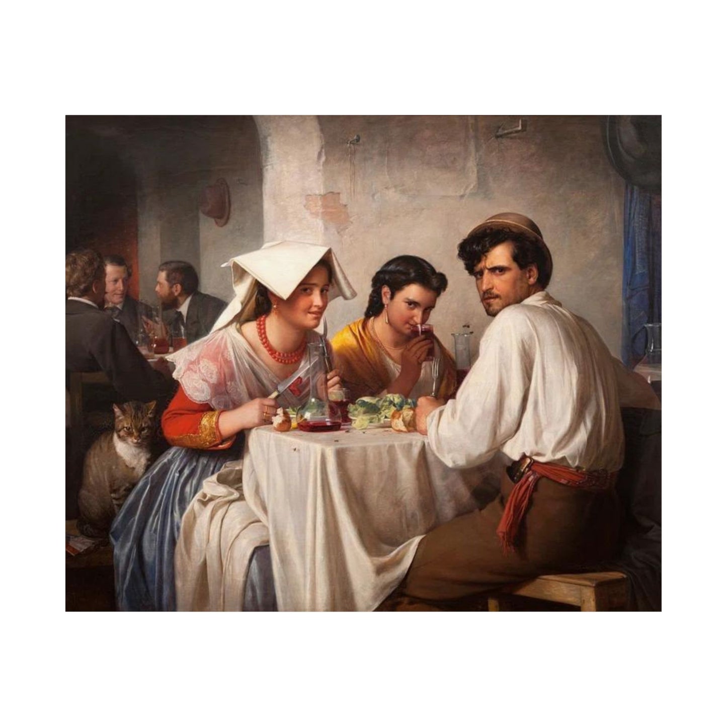 Carl Bloch's From a Roman Osteria - Classic Art Print - Famous Painting Turned Internet Meme - Romanticism period