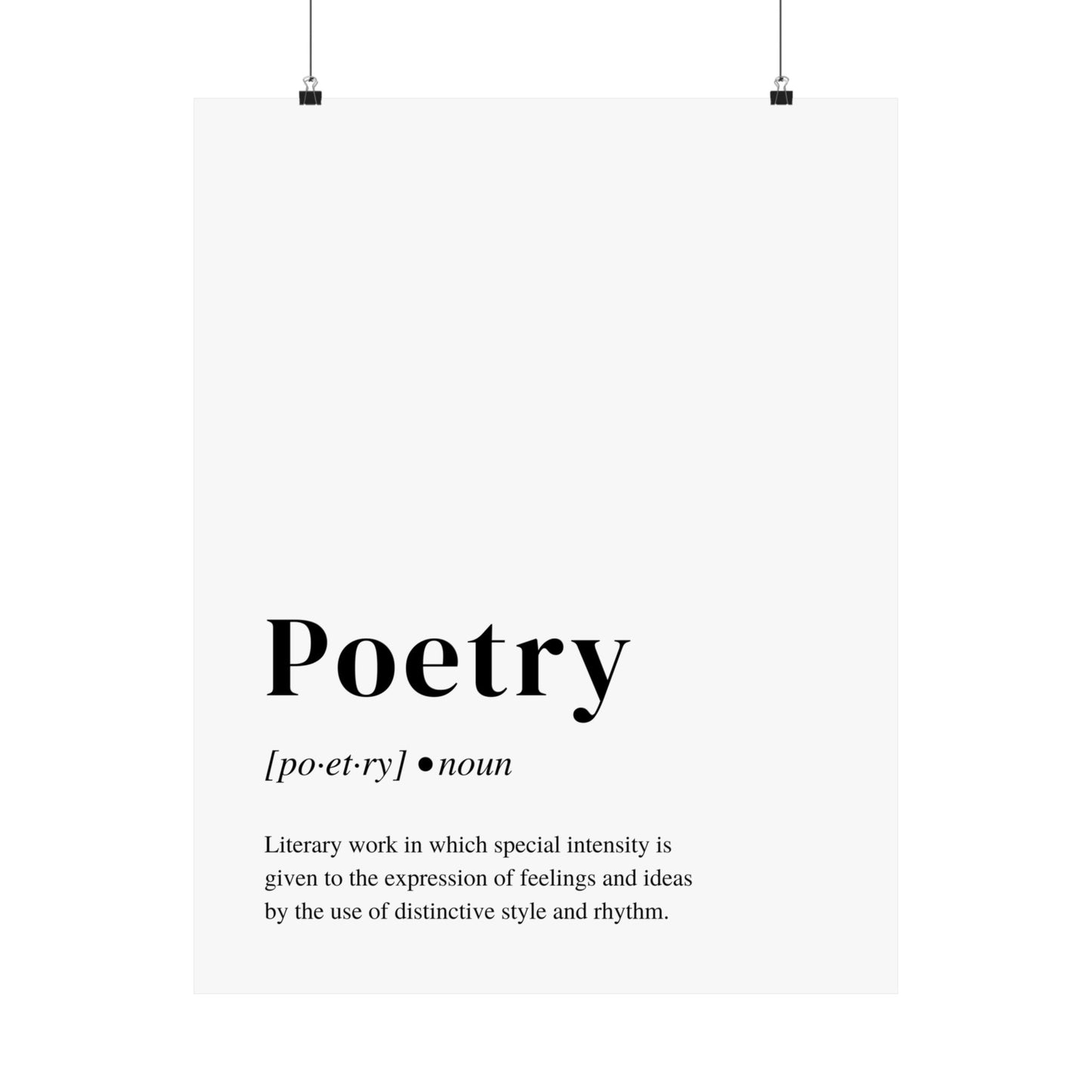 Poetry Definition Poster, Perfect Art Print Gift for Poets and Poetry Lovers