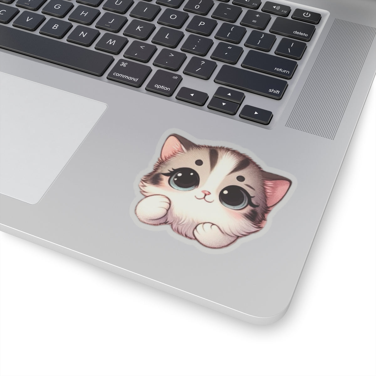 Cute Animated Kitten Vinyl Decal, High-Quality Laptop and Water Bottle and Kindle Sticker, Durable and Removable Cat Sticker