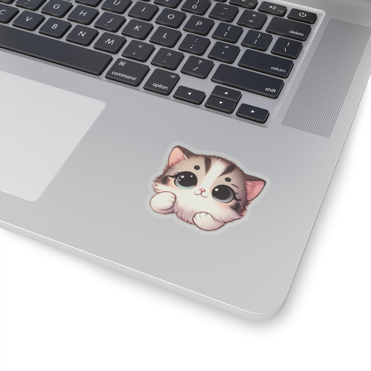 Cute Animated Kitten Vinyl Decal, High-Quality Laptop and Water Bottle and Kindle Sticker, Durable and Removable Cat Sticker