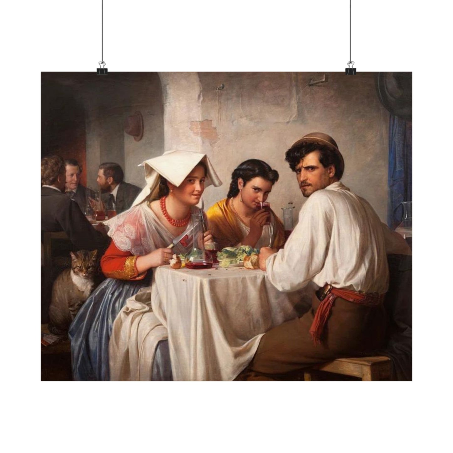 Carl Bloch's From a Roman Osteria - Classic Art Print - Famous Painting Turned Internet Meme - Romanticism period