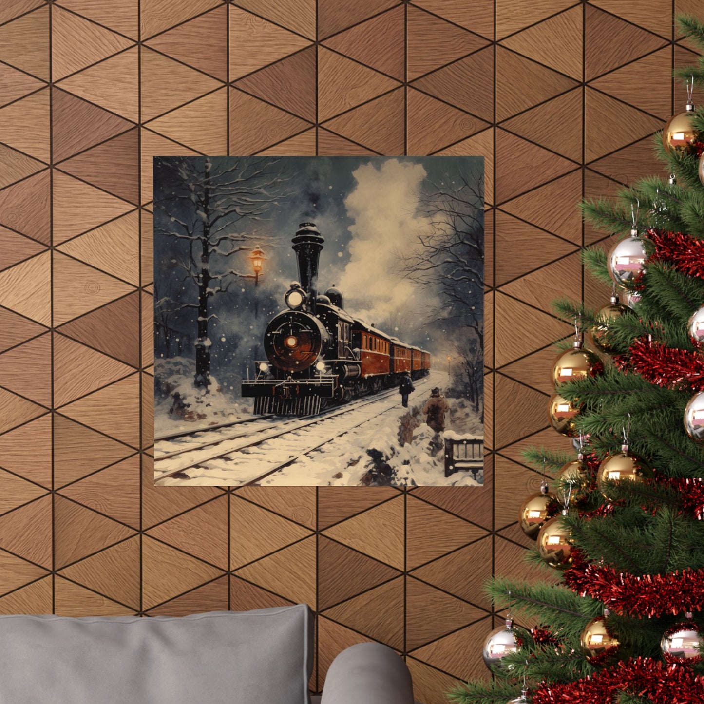 Winter Train Art Print, Polar Express Aesthetic, Inspired by Russian Literature, Romantic Snowy Night Scene, Perfect Christmas Gift