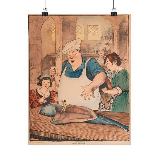 Vintage Tom Thumb Tale Poster by Elizabeth Tyler - Enhanced High-Resolution Kids' Room Decor - Perfect Storytime Wall Art Gift