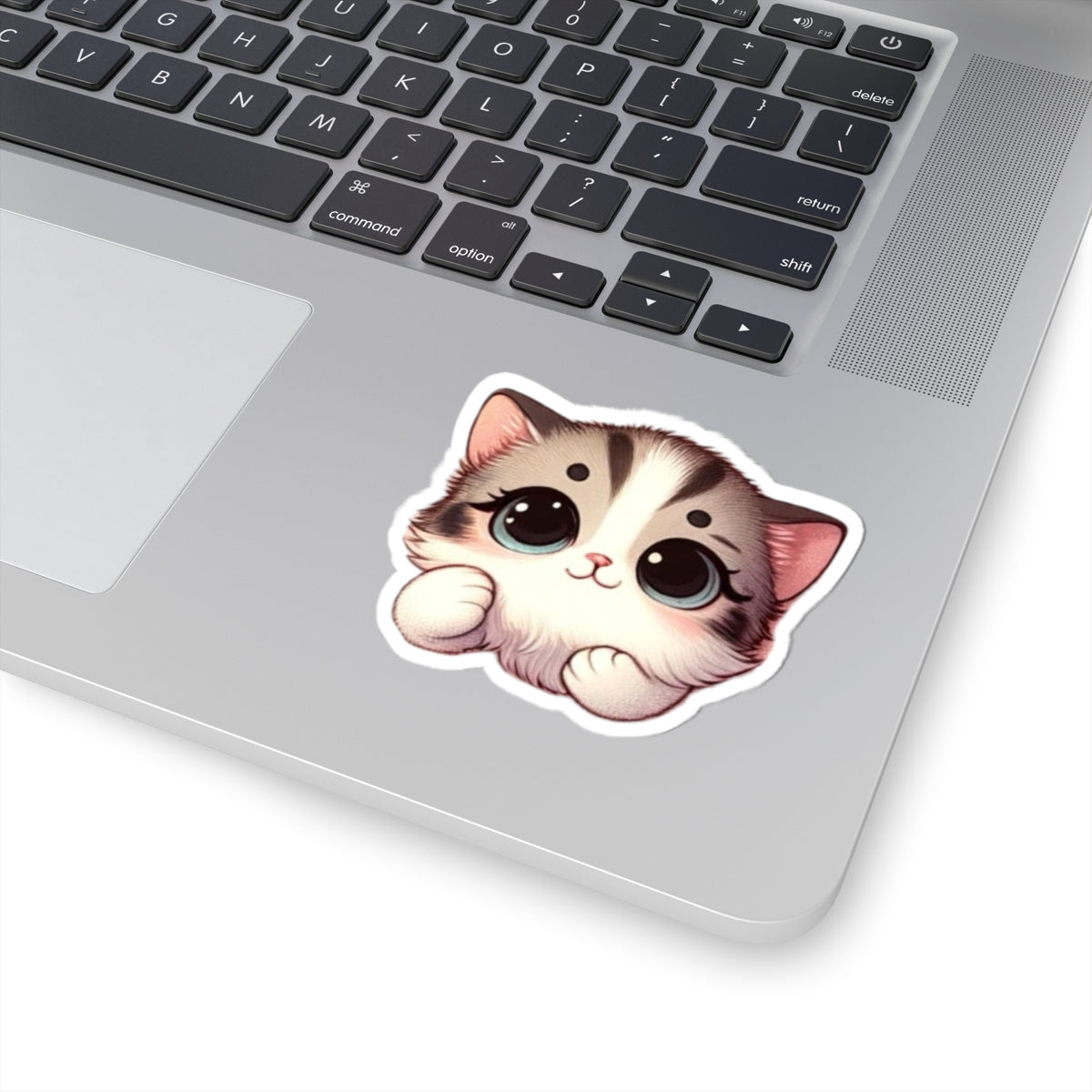 Cute Animated Kitten Vinyl Decal, High-Quality Laptop and Water Bottle and Kindle Sticker, Durable and Removable Cat Sticker