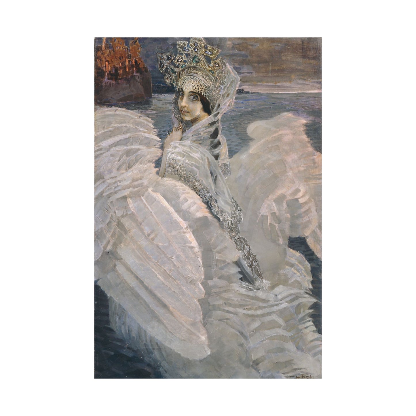 Swan Princess Fine Art Print by Mikhail Vrubel - Enchanting Mythical Artwork - Home Decor - Russian Art Nouveau Poster