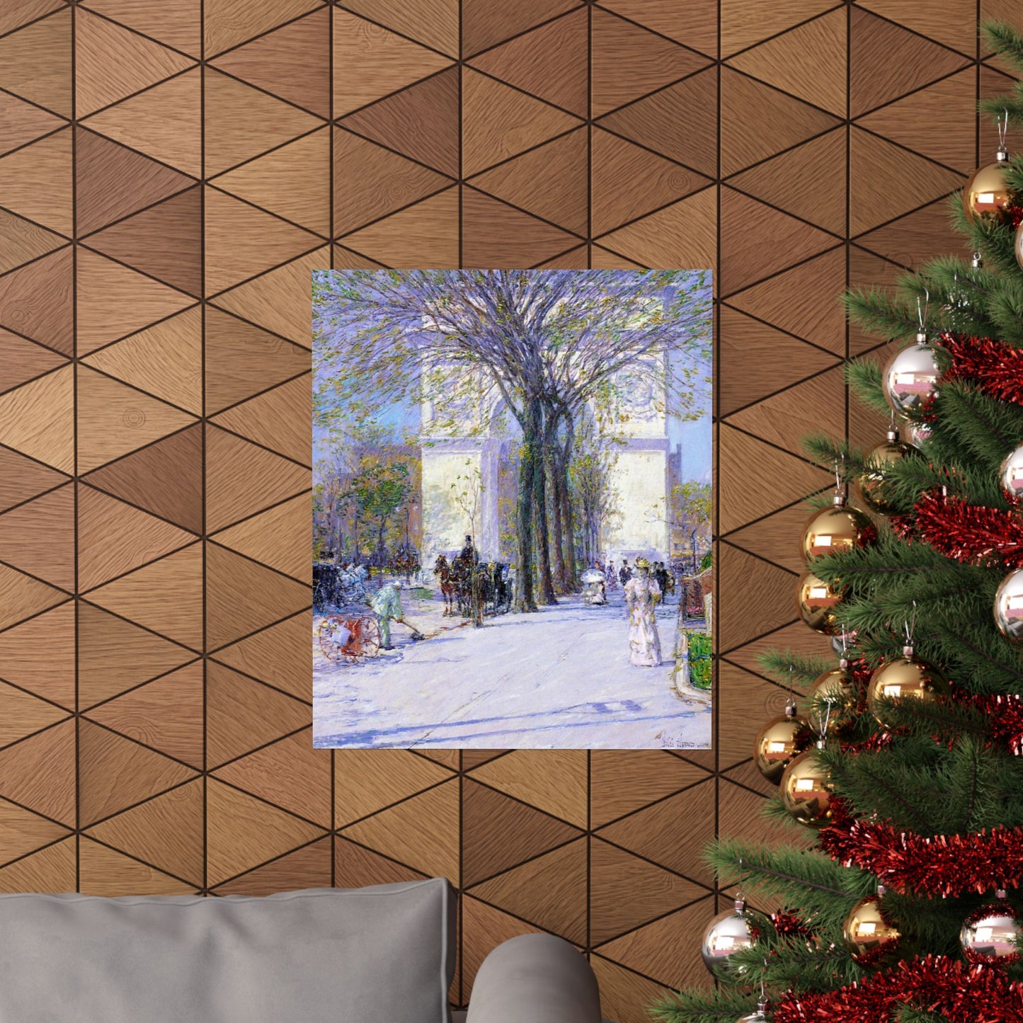 Washington Arch, Spring by Childe Hassam, Impressionist Cityscape Art Print, Classic American Artwork Poster, Great Gift to Loved Ones