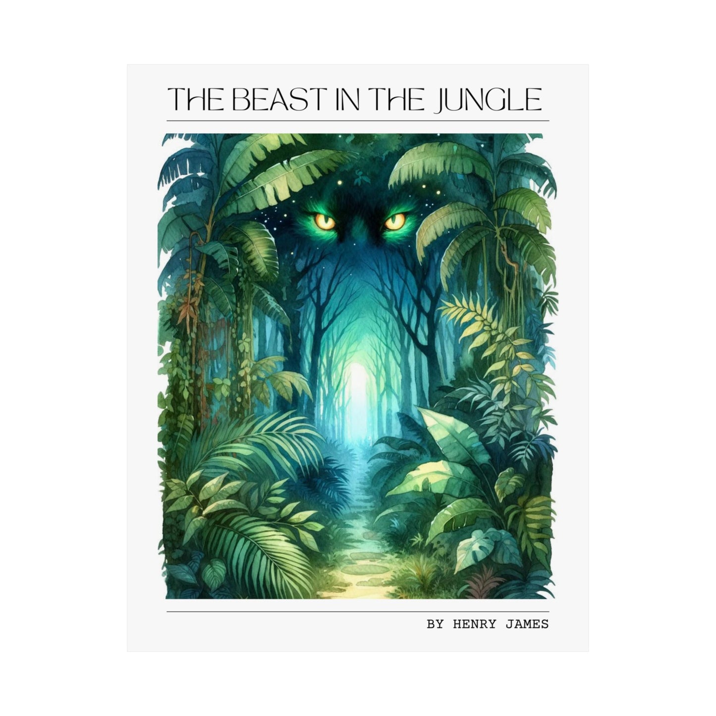 The Beast in the Jungle Book Poster, Literary Inspired Art Print, Perfect Gift for Book Lovers and Bibliophiles