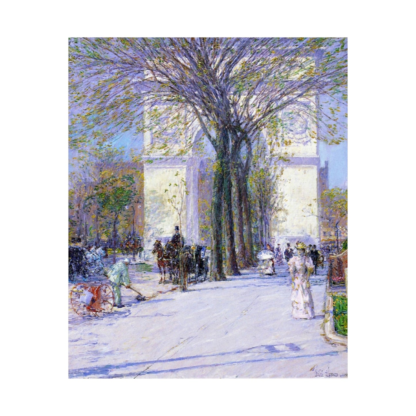 Washington Arch, Spring by Childe Hassam, Impressionist Cityscape Art Print, Classic American Artwork Poster, Great Gift to Loved Ones