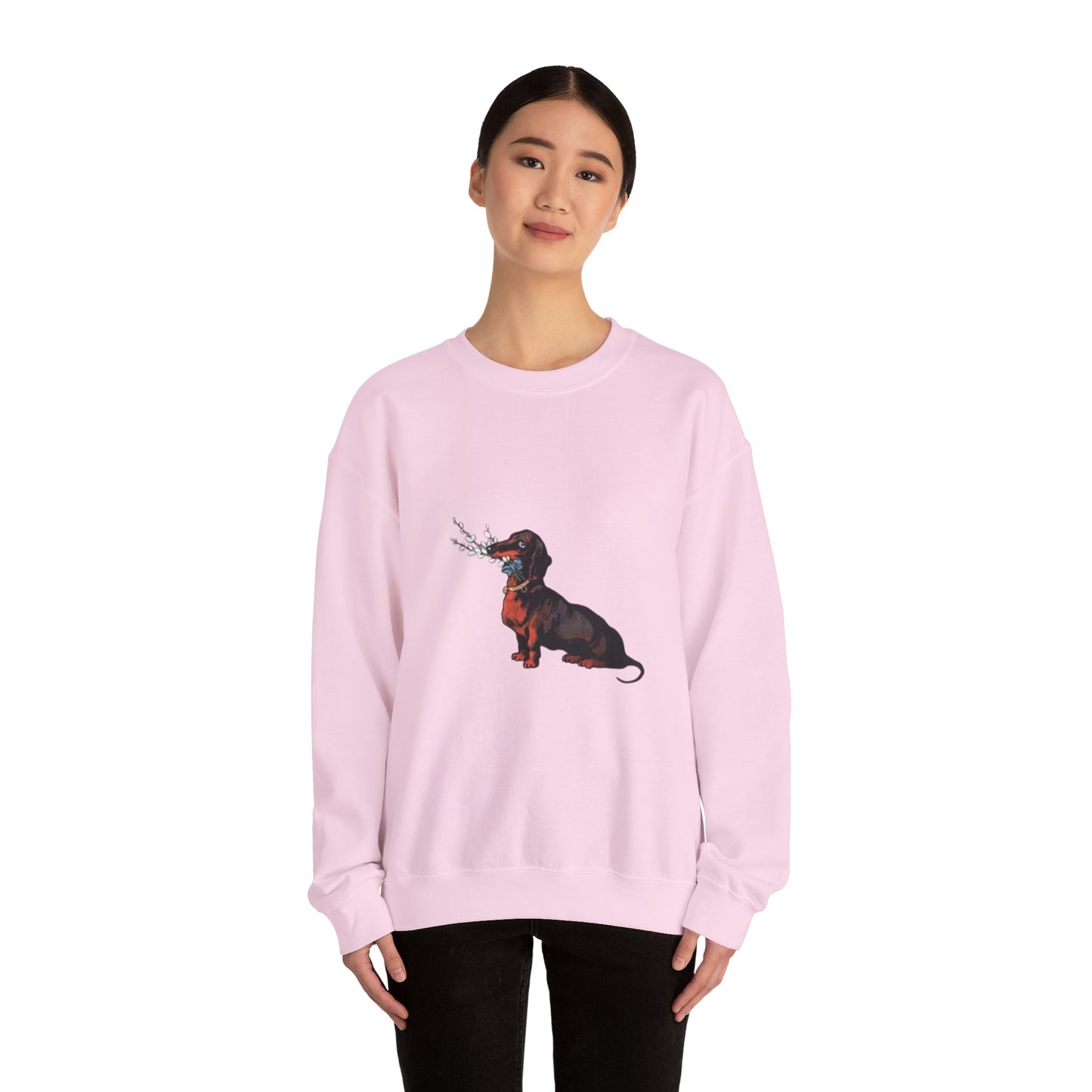 Dachshund Dog Vintage Sweatshirt, Cute & Elegant Unisex Crewneck Jumper, Floral Print, Gift for Dog Lovers, Cozy Winter Fashion, Animal