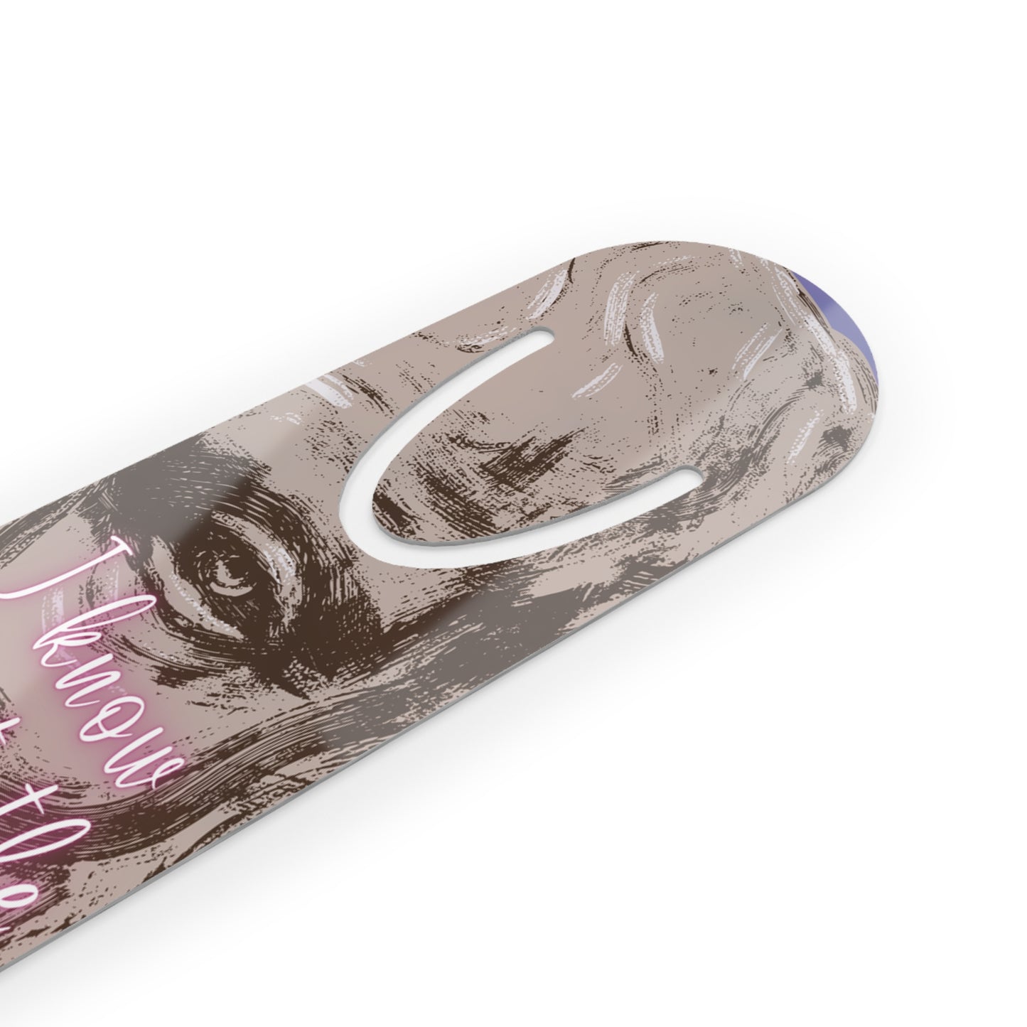 I know Aristotle Aluminum Bookmark, Pink Sky Background, Inspirational Gift for Readers