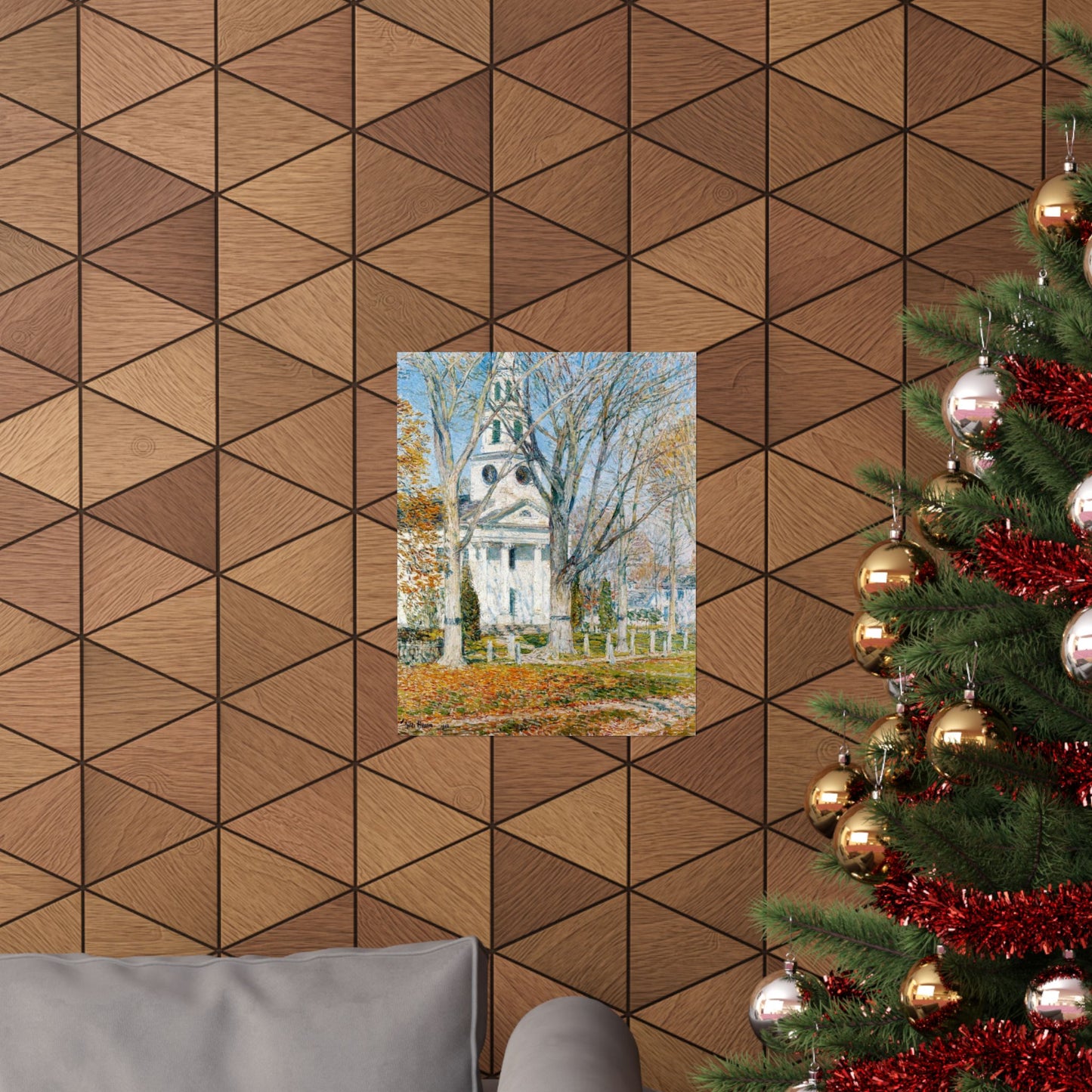 Church at Old Lyme by Childe Hassam, Impressionist Cityscape Art Print, Classic American Artwork Poster