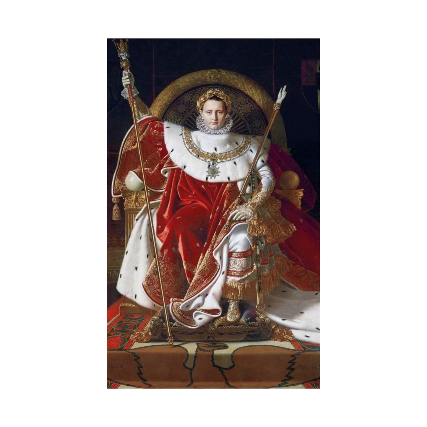 Napoleon on Imperial Throne by Ingres - 1806 Masterpiece Print - Classic French Art Poster for Home Decor