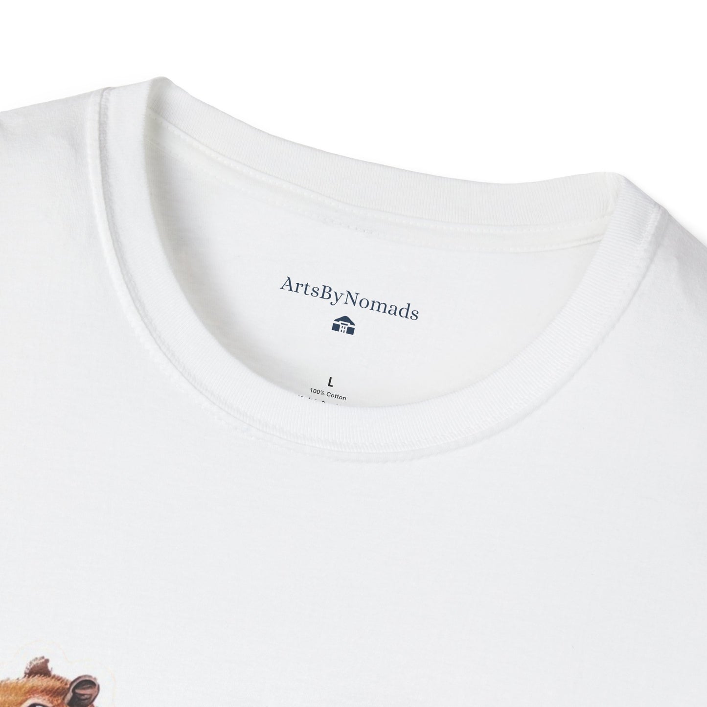 Funny Capybara and Crocodile T-Shirt, Cute Cozy Genderneutral Tee, Gift for Friends, Animal Graphic Shirt, Softstyle Unisex Comfy Tee