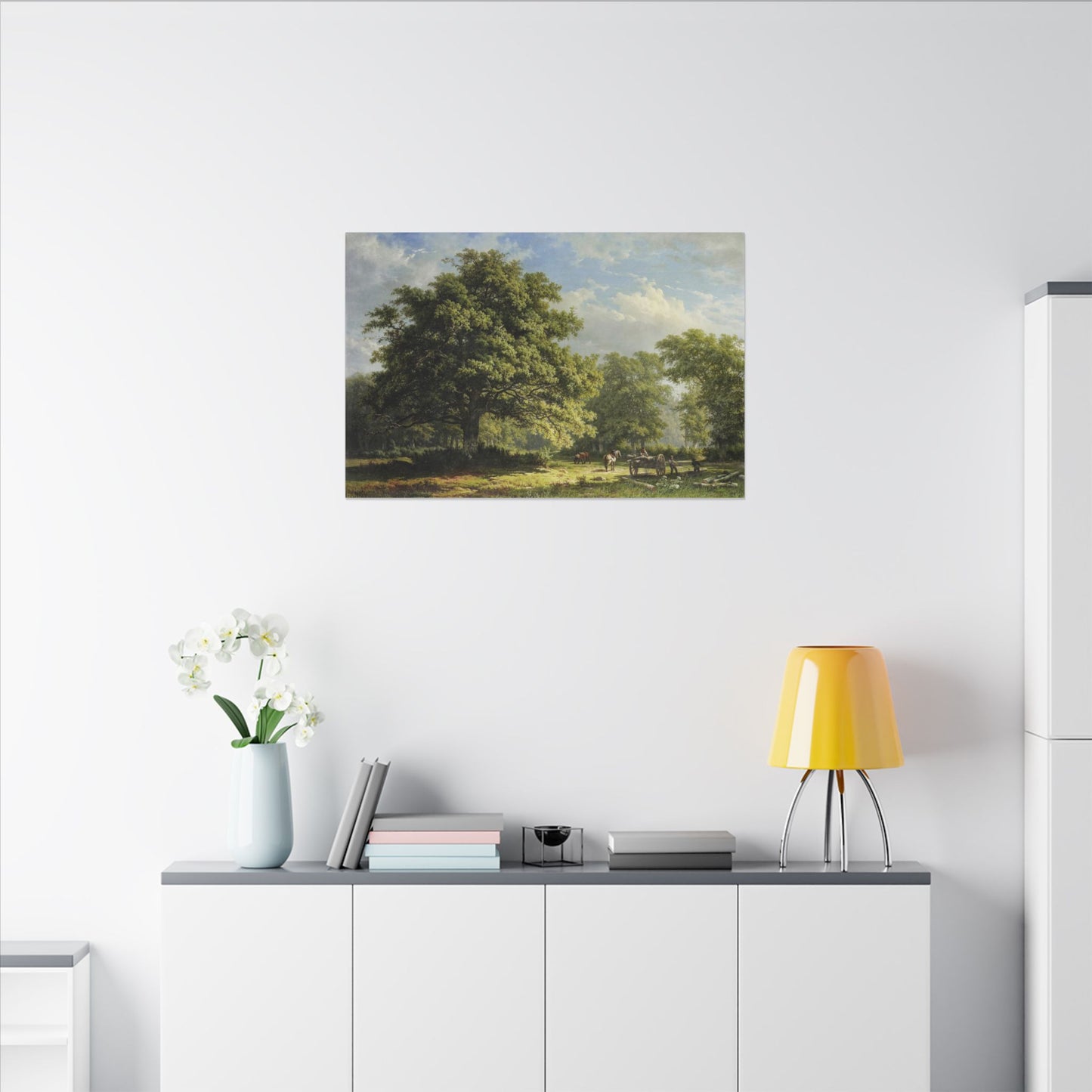Bentheim Forest Canvas Art by George Andries Roth, Serene Nature Landscape Wall Decor, Luxurious Gift