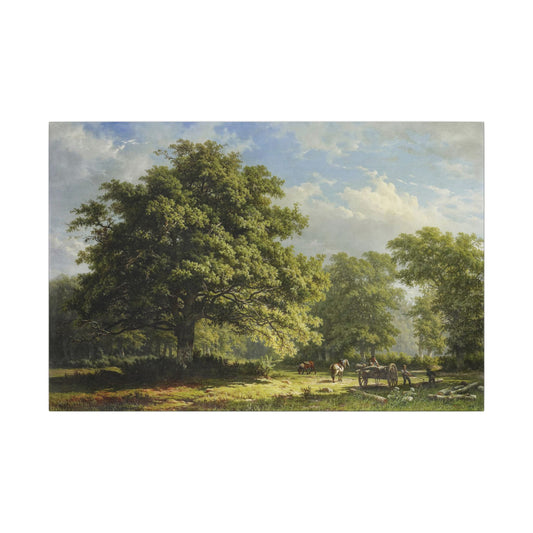 Bentheim Forest Canvas Art by George Andries Roth, Serene Nature Landscape Wall Decor, Luxurious Gift