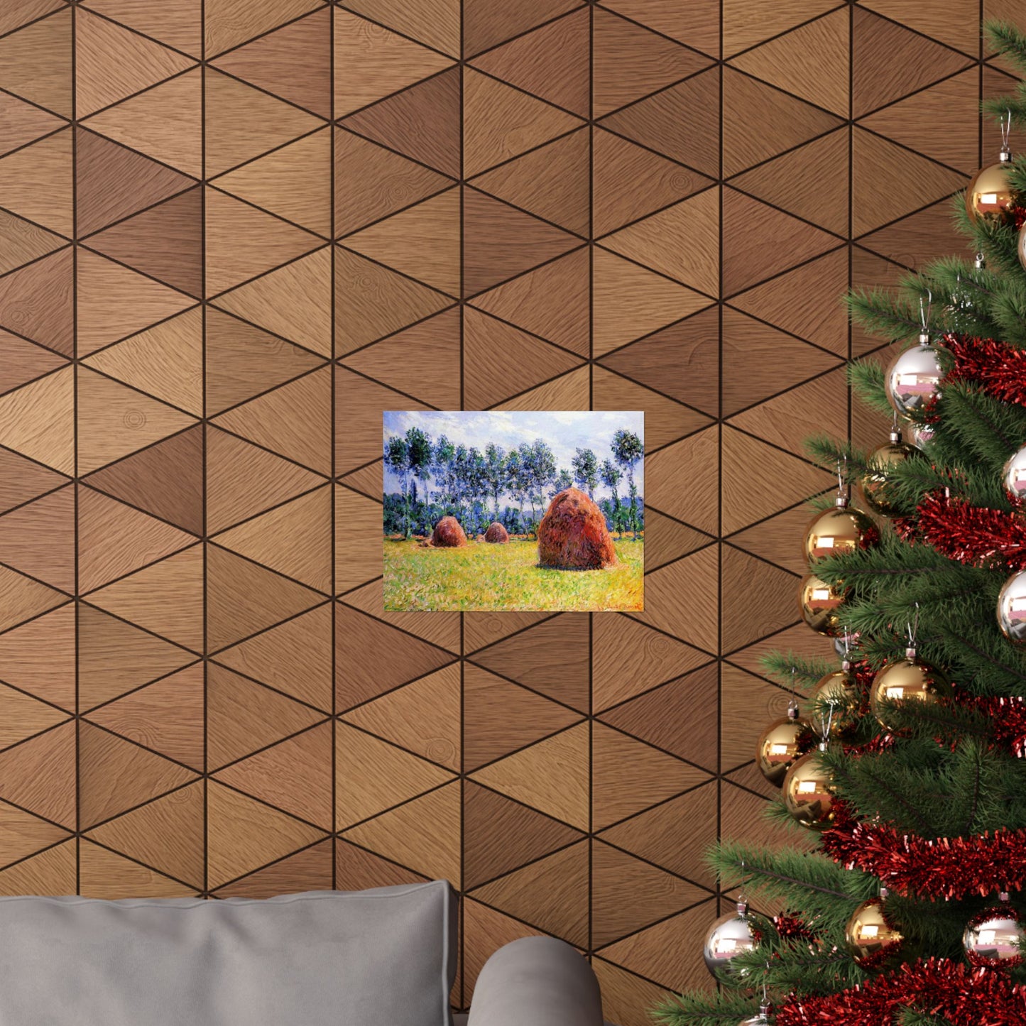 Claude Monet Haystacks at Giverny Print, Impressionist Landscape Poster, Premium Matte Wall Art for Home Decor