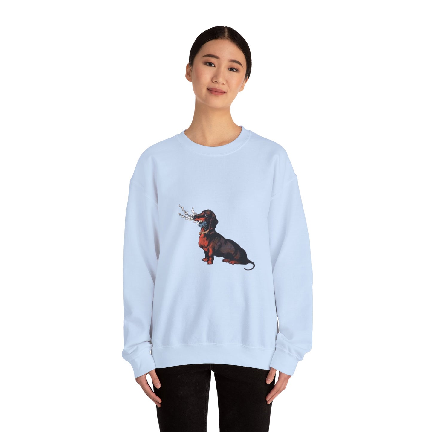Dachshund Dog Vintage Sweatshirt, Cute & Elegant Unisex Crewneck Jumper, Floral Print, Gift for Dog Lovers, Cozy Winter Fashion, Animal