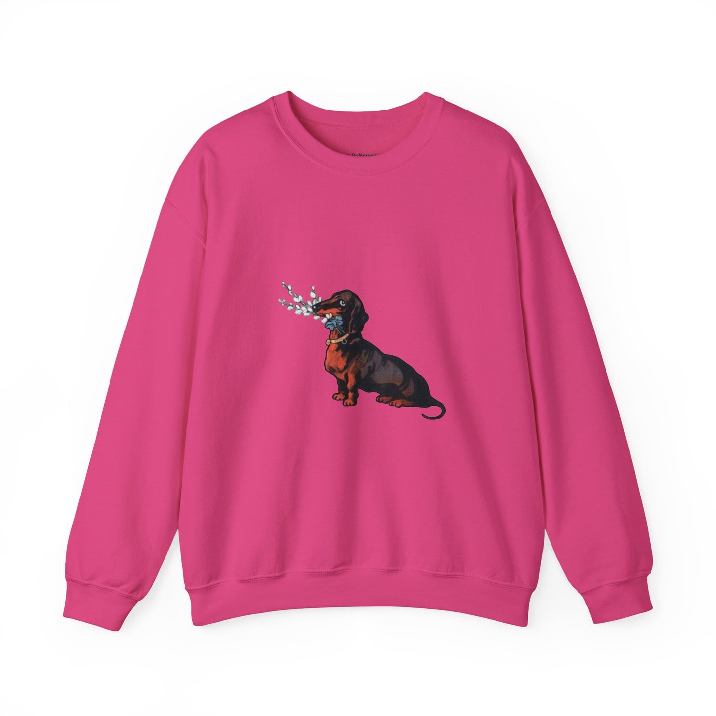 Dachshund Dog Vintage Sweatshirt, Cute & Elegant Unisex Crewneck Jumper, Floral Print, Gift for Dog Lovers, Cozy Winter Fashion, Animal