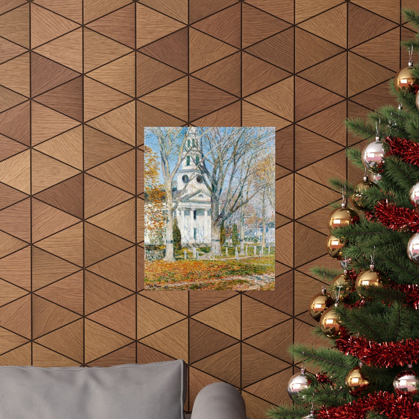 Church at Old Lyme by Childe Hassam, Impressionist Cityscape Art Print, Classic American Artwork Poster