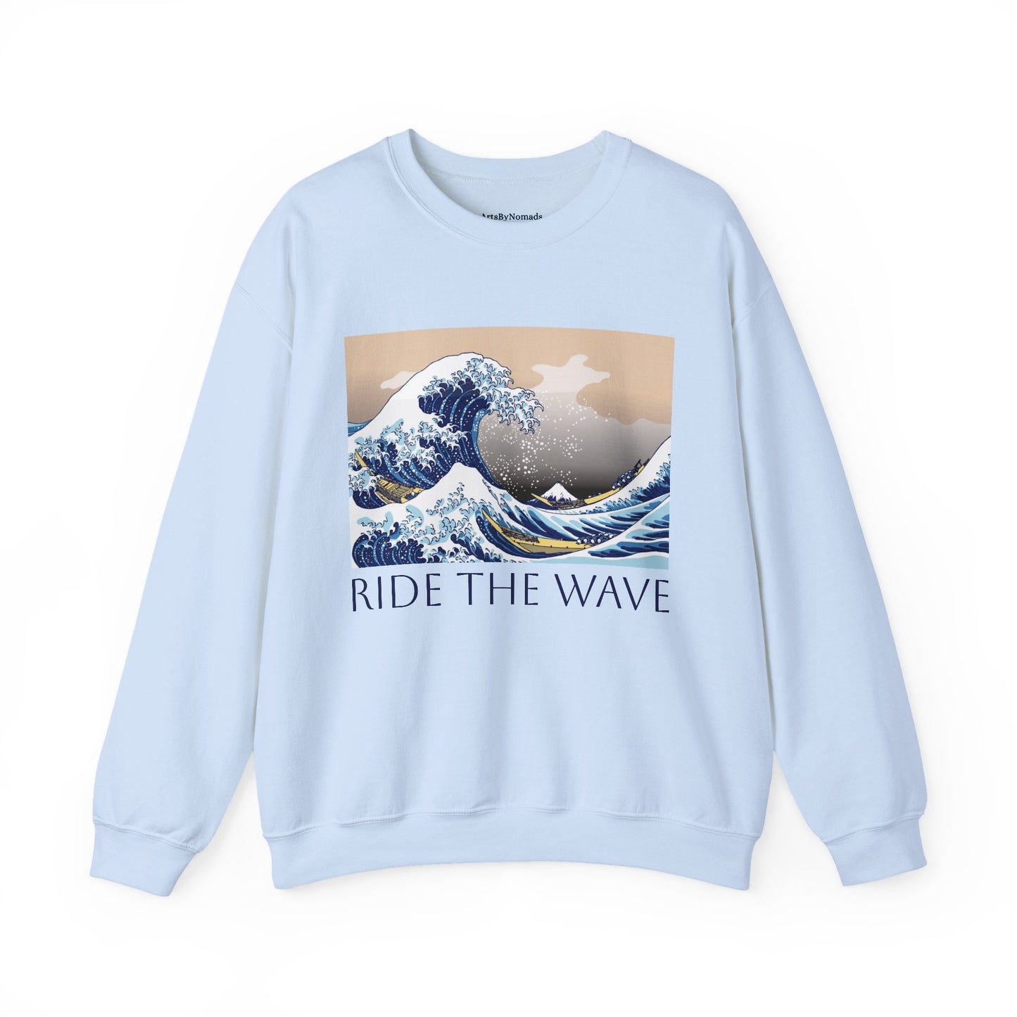 Ride the Wave Hoodie, Vintage Japanese Art 'The Great Wave' Design, Motivational Streetwear, Cozy Heavy Blend Sweatshirt