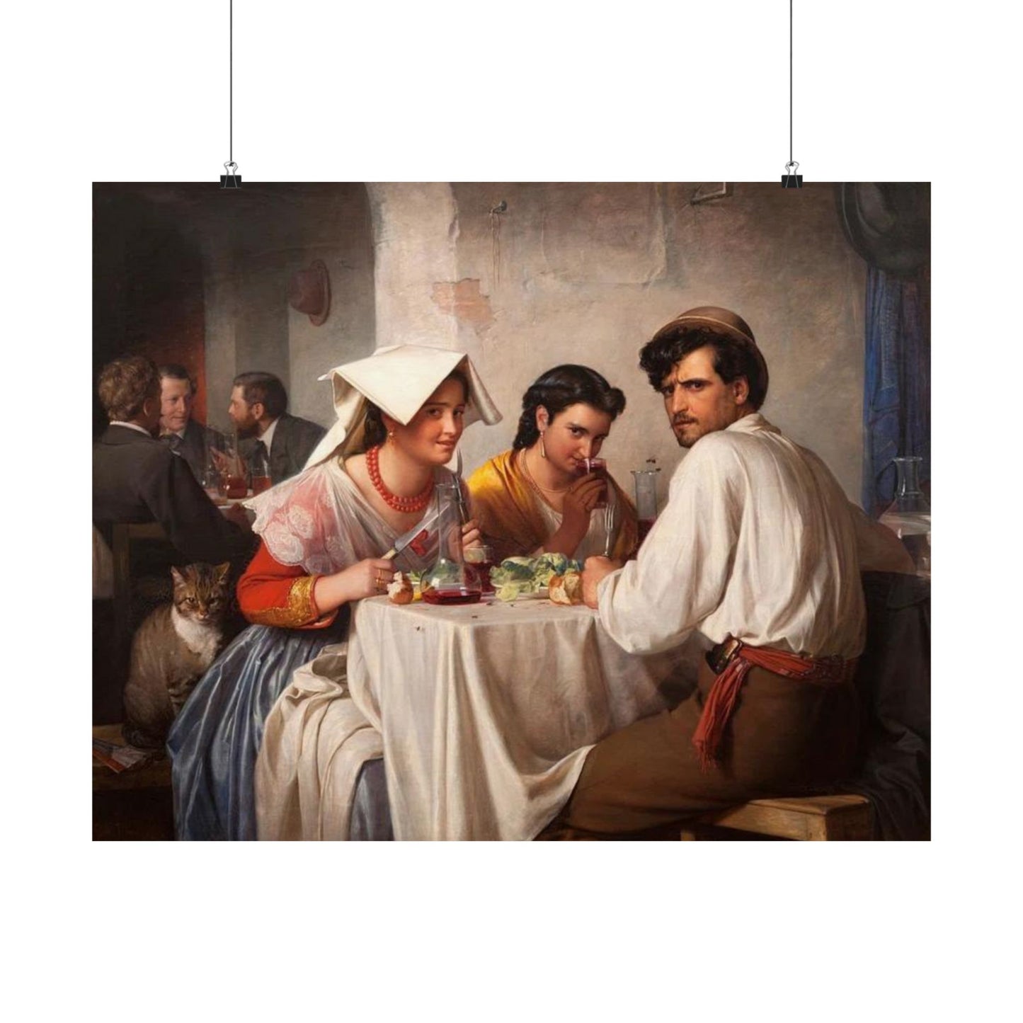 Carl Bloch's From a Roman Osteria - Classic Art Print - Famous Painting Turned Internet Meme - Romanticism period