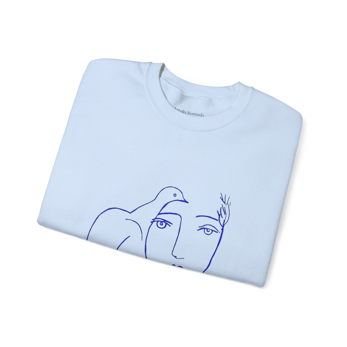 Picasso's Dove Sketch Sweatshirt, Abstract Face Line Art, Unisex Crewneck, Famous, Comfort Colors, Warm Apparel, Unique Style