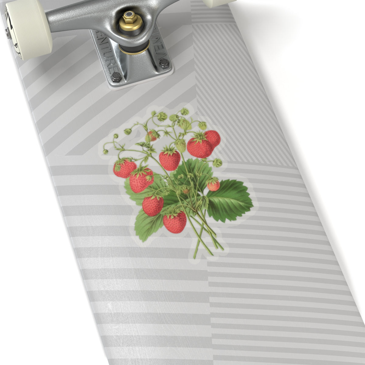Strawberries Sticker with Leaves, Water Bottle Label, Summer Decal