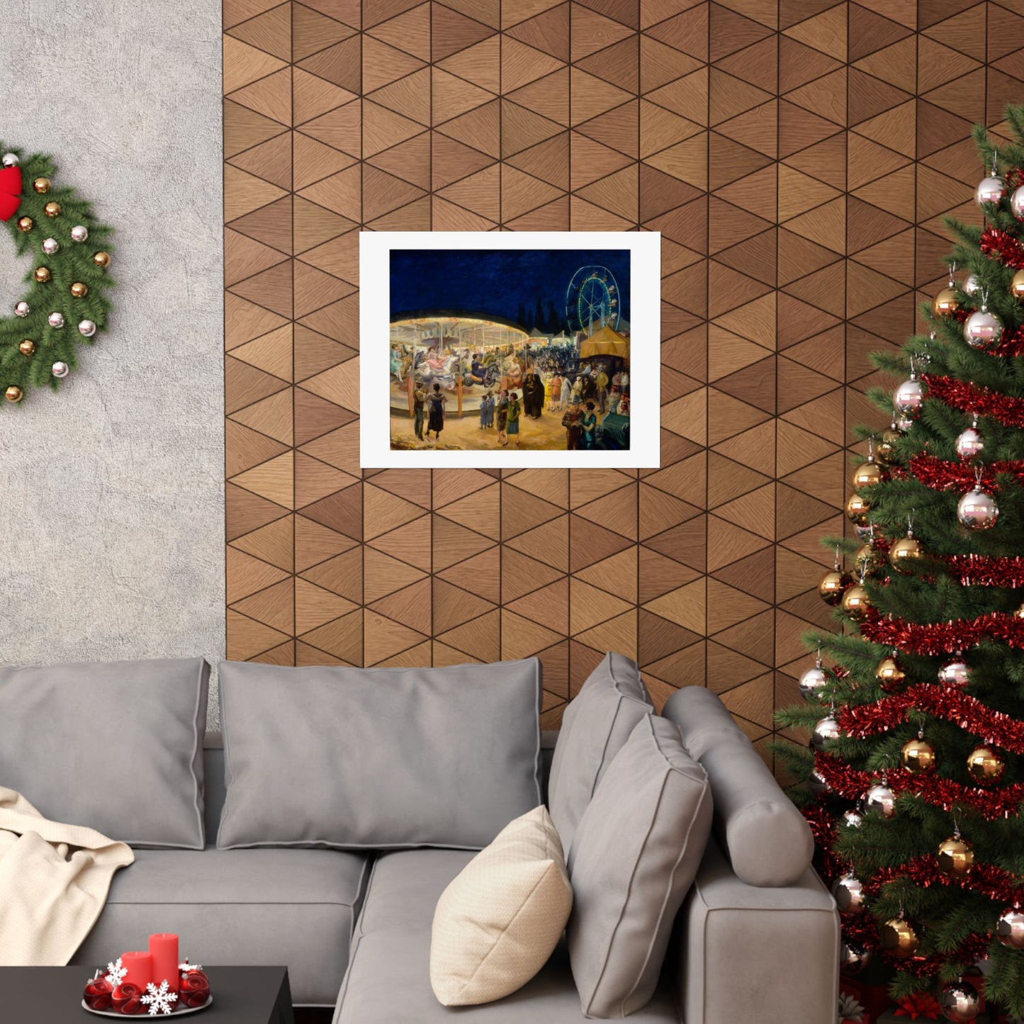 John Sloan's Travelling Carnival, Santa Fe 1924 Print - Vibrant Historical Art Poster