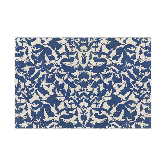 Vintage Pigeon Bird Pattern Gift Wrapping Paper - Elegant Blue and White Design from Rijksmuseum, Classic Gift Wrap - Eco Friendly