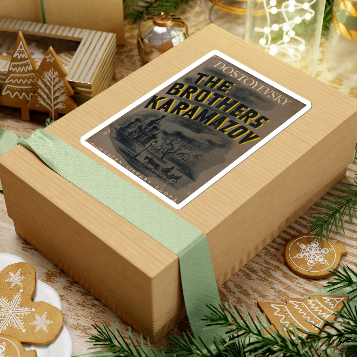 Vintage The Brothers Karamazov Book Cover Decal Sticker, Literary Gift for Literature Lovers, Sticker for Laptop and Water Bottle