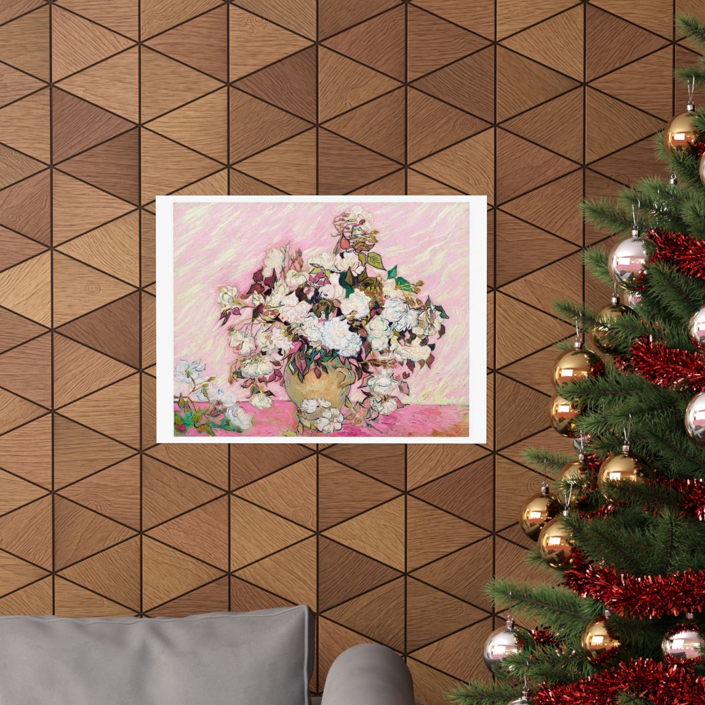 Vincent Van Gogh's Pink Roses Print - 1890 Classic Artwork Reimagined - Modern Pink Floral Wall Art