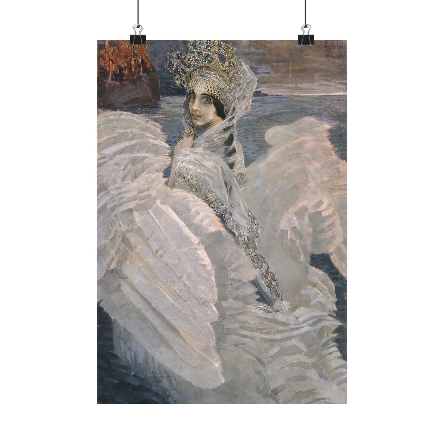 Swan Princess Fine Art Print by Mikhail Vrubel - Enchanting Mythical Artwork - Home Decor - Russian Art Nouveau Poster