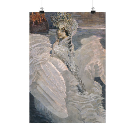 Swan Princess Fine Art Print by Mikhail Vrubel - Enchanting Mythical Artwork - Home Decor - Russian Art Nouveau Poster