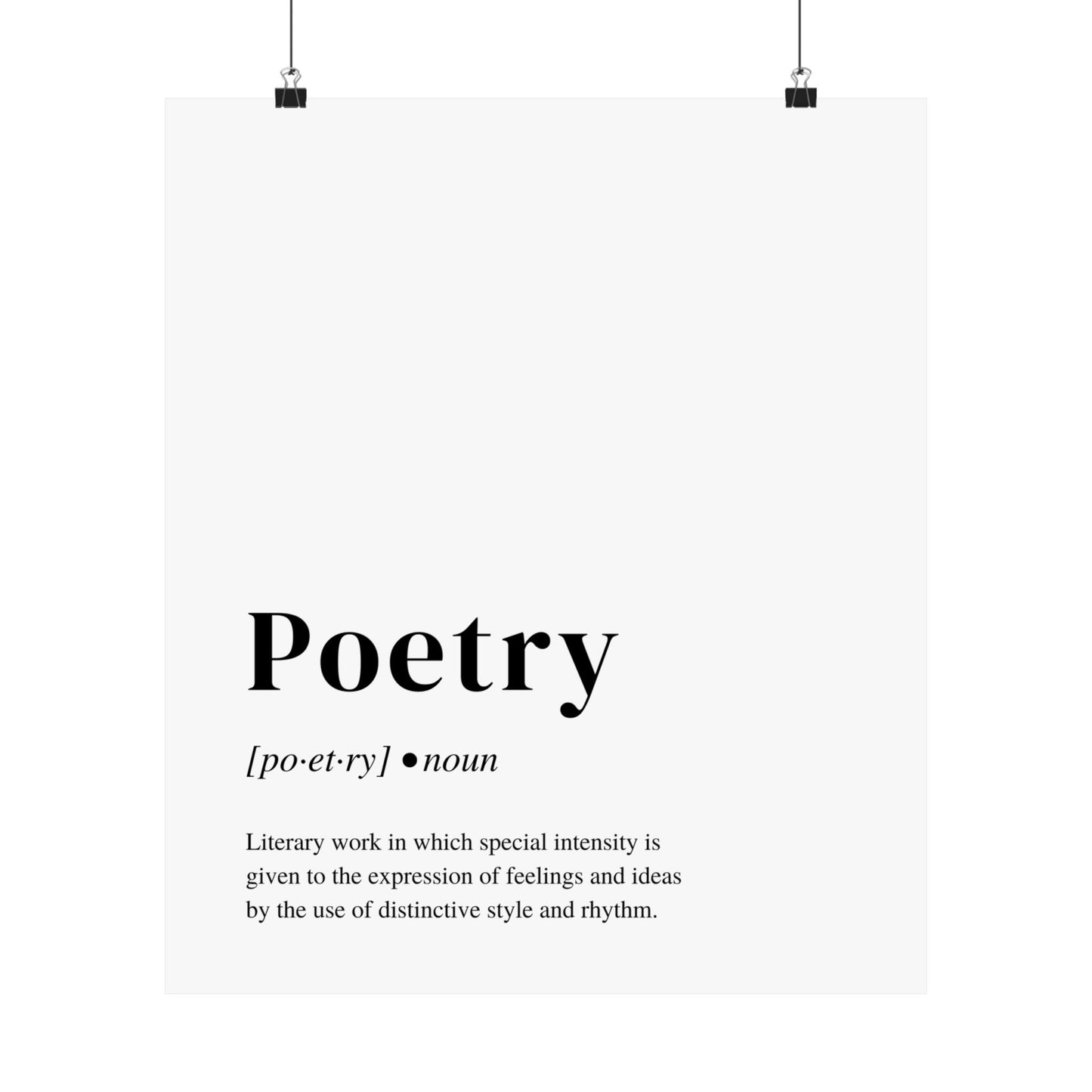 Poetry Definition Poster, Perfect Art Print Gift for Poets and Poetry Lovers