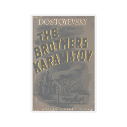 Vintage The Brothers Karamazov Book Cover Decal Sticker, Literary Gift for Literature Lovers, Sticker for Laptop and Water Bottle