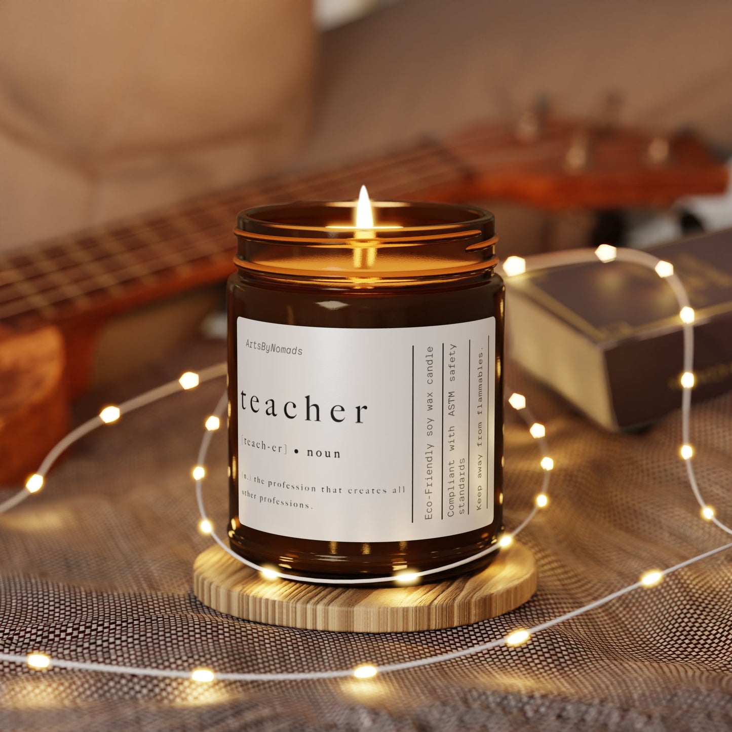 Soy Candle, Teacher Definition Amber Jar Candle, Eco-Friendly Gift Idea, Home Decor, Scented Candle, Teacher Appreciation Gift, Aromatherapy