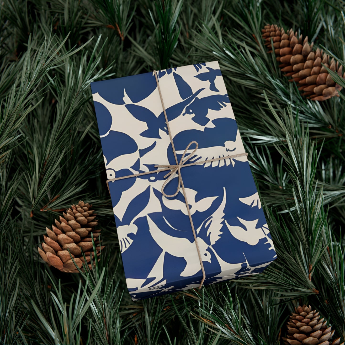 Vintage Pigeon Bird Pattern Gift Wrapping Paper - Elegant Blue and White Design from Rijksmuseum, Classic Gift Wrap - Eco Friendly