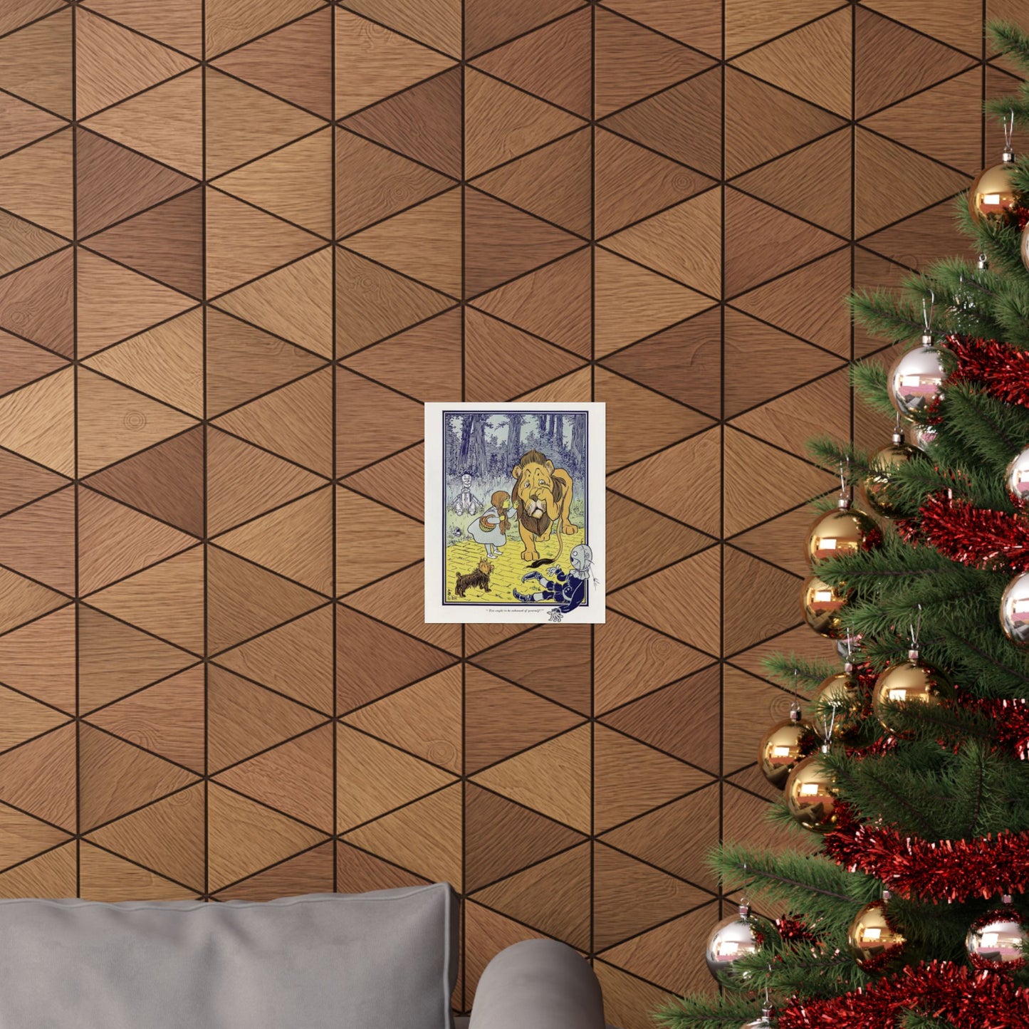 Vintage Dorothy Meets Cowardly Lion Wizard of Oz Print - 1900 L. Frank Baum Classic - William Denslow Illustration Poster