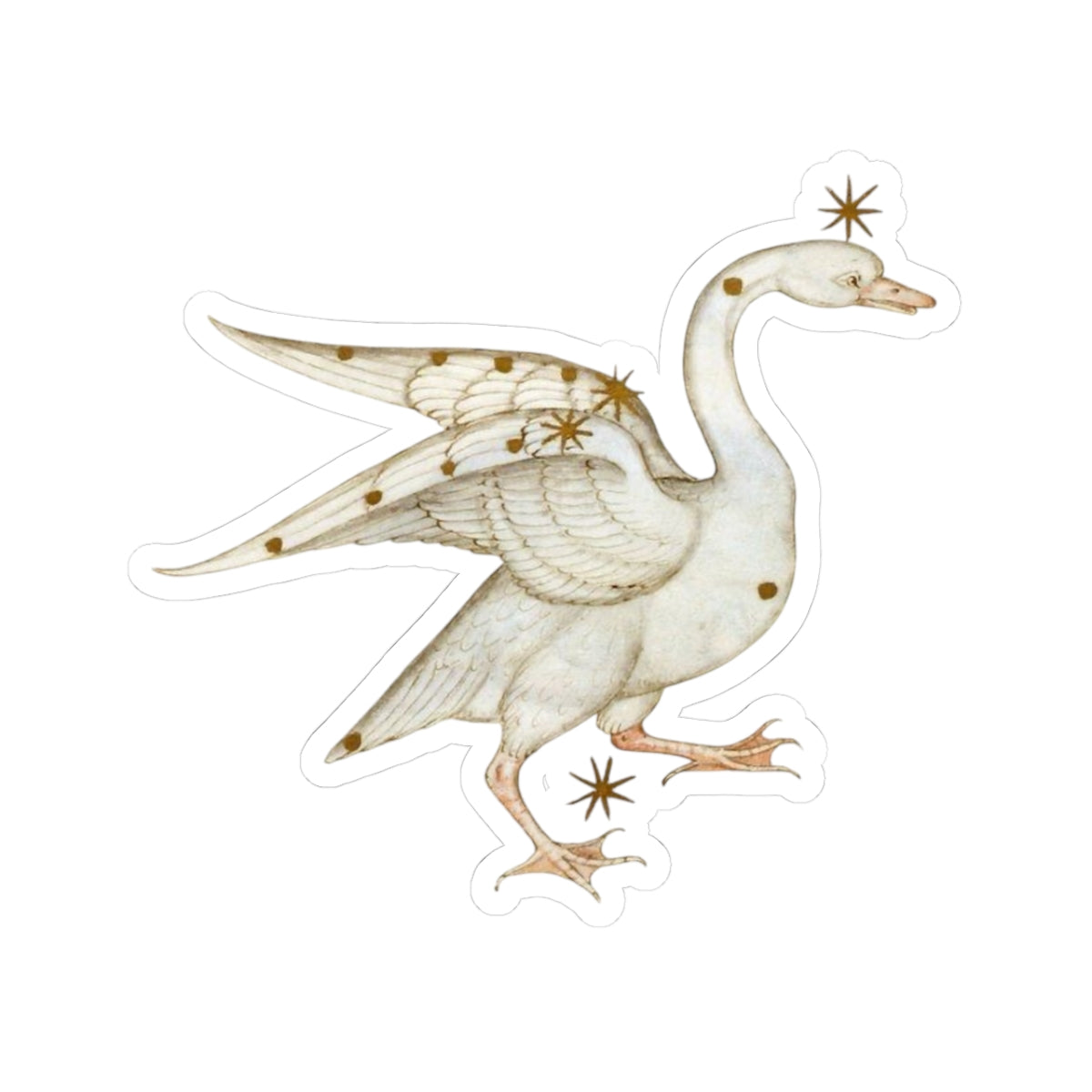 Medieval Art Swan Sticker, Mystical Magical Aesthetic, Cool Decal for Laptops, Water Bottles, Medieval Gift