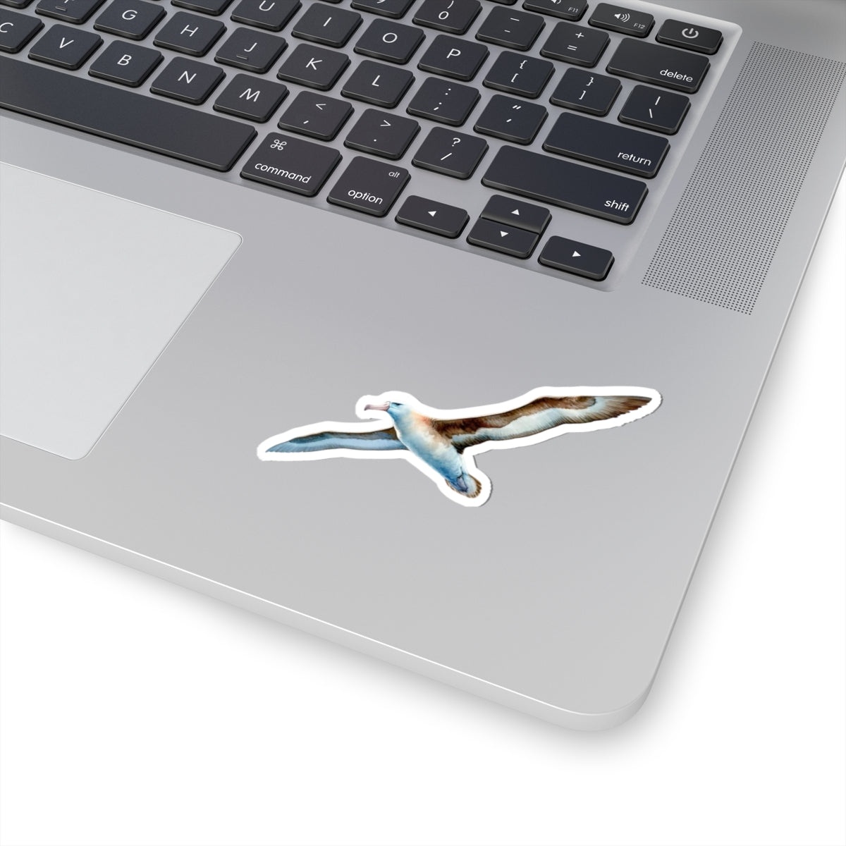 Albatross Vinyl Decal Sticker, Watercolor Bird Over Sea Waves, Durable Kiss-Cut, Satin Finish, Available in Multiple Sizes