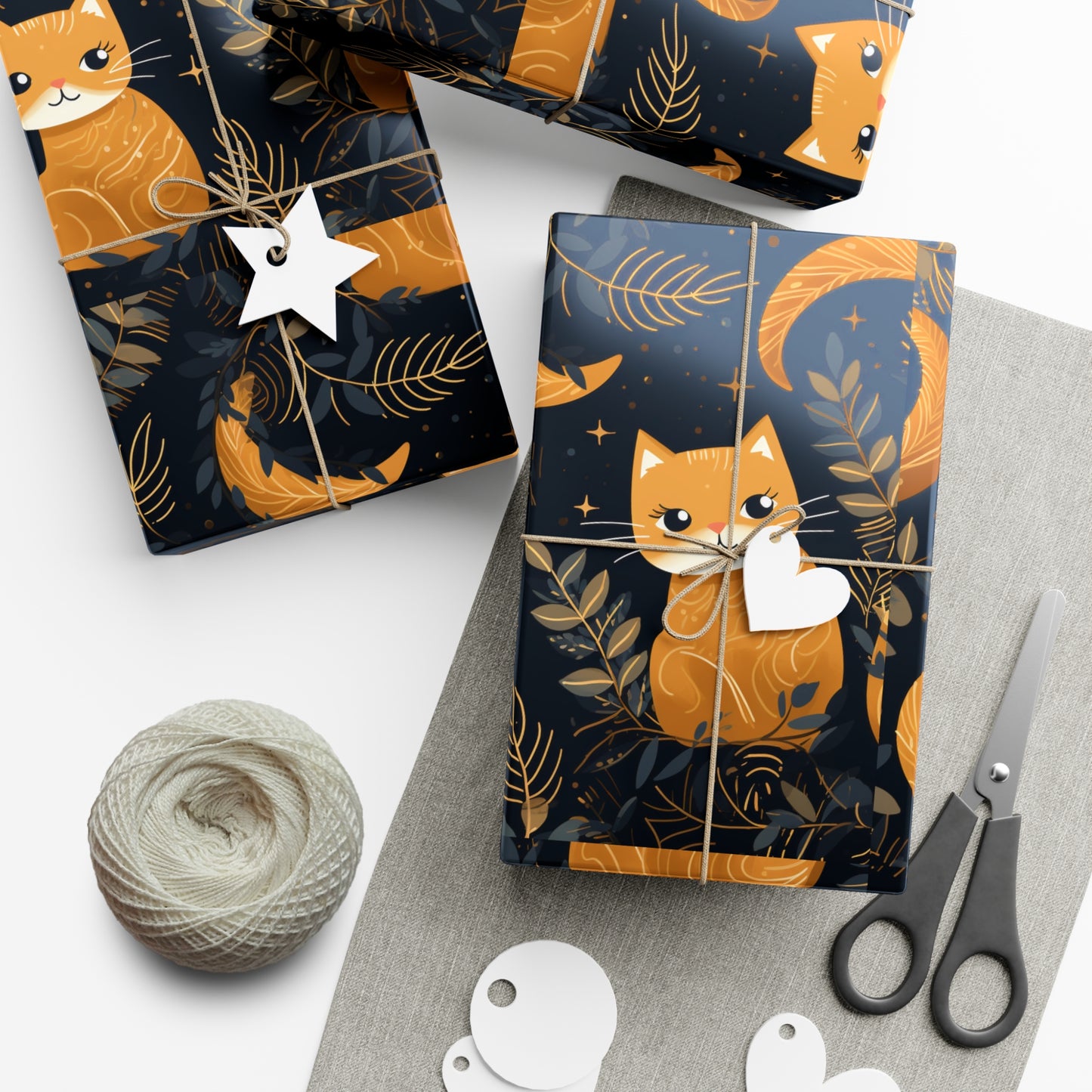 Adorable Cat Illustrated Gift Wrapping Paper - Cute and Vibrant - Eco-Friendly - Perfect for Cat Lovers