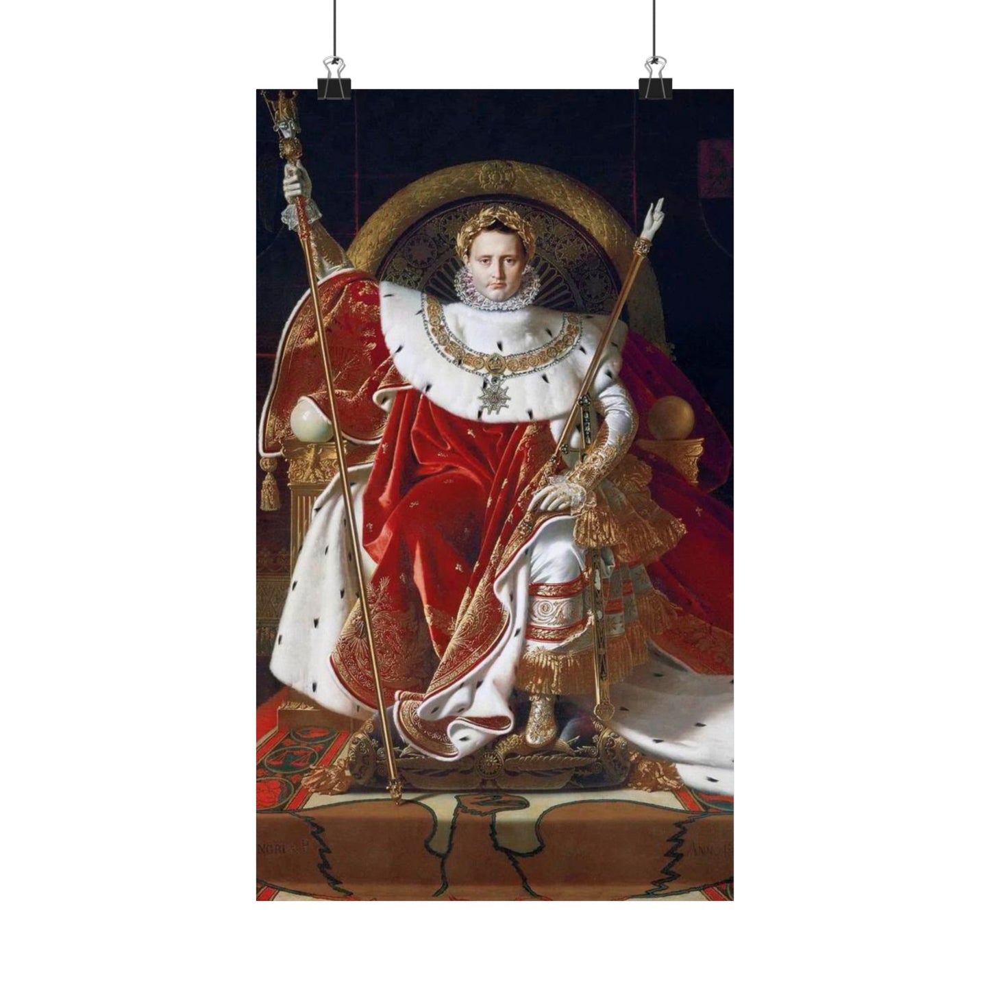Napoleon on Imperial Throne by Ingres - 1806 Masterpiece Print - Classic French Art Poster for Home Decor