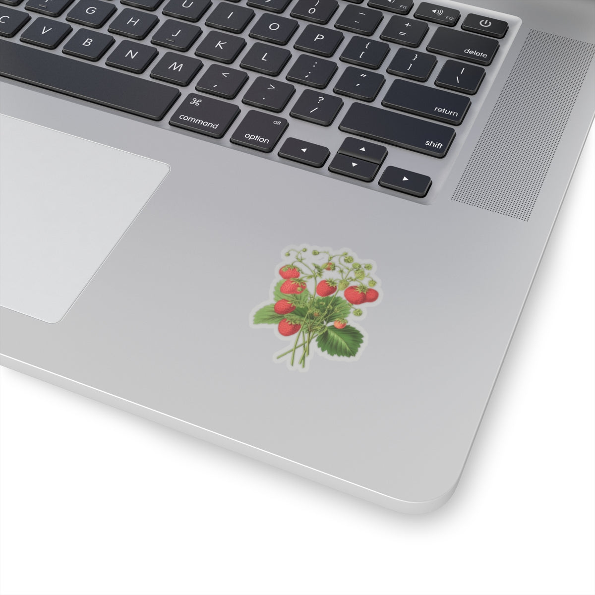 Strawberries Sticker with Leaves, Water Bottle Label, Summer Decal