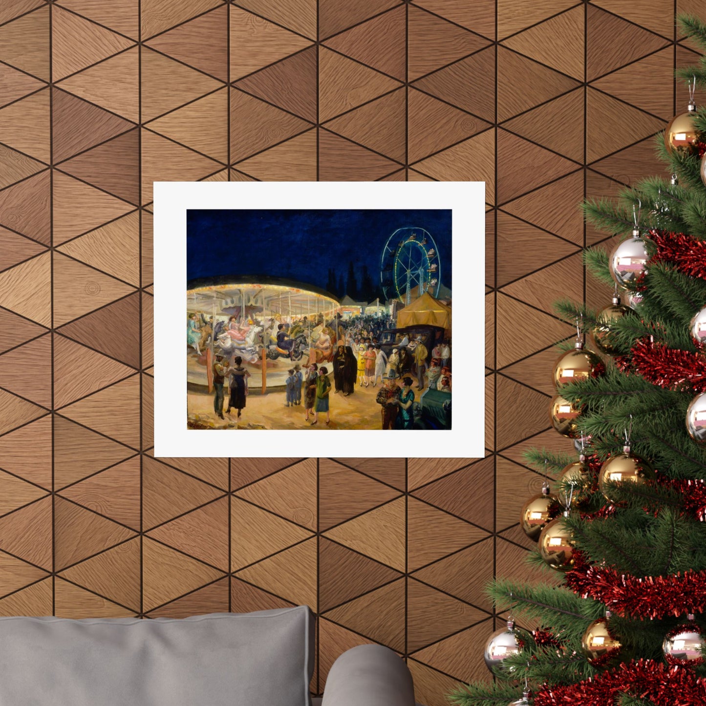 John Sloan's Travelling Carnival, Santa Fe 1924 Print - Vibrant Historical Art Poster