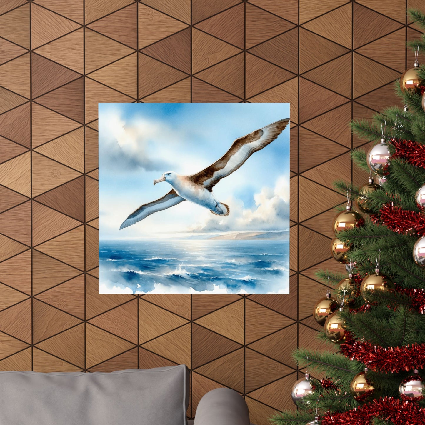 Albatross Over Waves Art Print, Digital Illustration in Watercolor style Poster, Perfect Gift for Bird and Sea Lovers